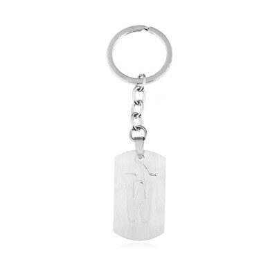 

Capital Letter Separable Stainless Steel Pendant Leather Keychains Charm Bag Hang Car Keyring 26 Letters