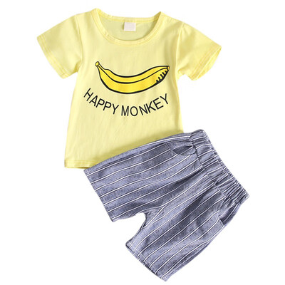 

Childrens Suit Sleeve Cotton Short Sleeve Clothing Set Summer Kids Boys&Girls Body Suit Cartoon Kids Cothing Set