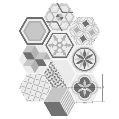 

10 Pcsset Hexagonal DIY Non-Slip Floor Stickers Waterproof PVC Self Adhesive Stickers Art Tile Floor Wall Decal Sticker