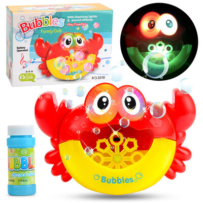 

Siaonvr Cartoon Crab Automatic Bubble Maker Machine Toy Blowing Soap Bubbles for Kids