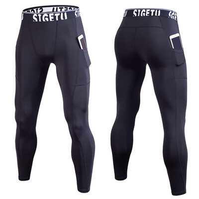

Tailored Mens Fashion Sports Fitness Quick-drying Training Tight Pocket Athletic Pants