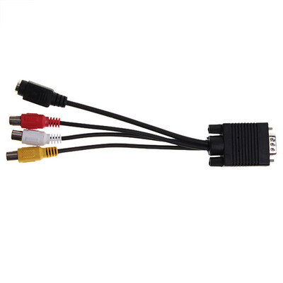 

VGA to  Video 3 RCA Converter AV TV Out Cable Laptop PC HDTV Monitor RCA Connector Video Cord