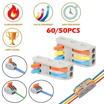 

6050pcs Wire Connector Reusable Spring Lever Terminal 235 Way SPL-2SPL-3 Electric Wire Connectors for Universal Cable
