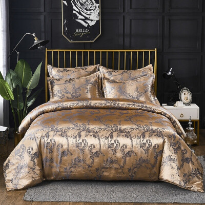 

3pcsset Home Bedding Jacquard Duvet Cover Set Pillow Shamsluxurious Bedclothes Single Queen King Size Bed Sets