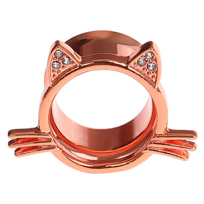 

1 Pair 6-25mm Stainless Steel Diamond Cat Style Ear Tunnels Plugs Expander Ear Piercing Flesh Tunnel