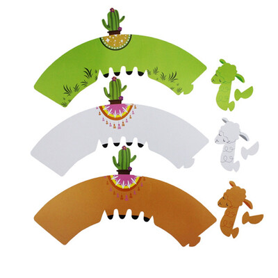 

12Pcs Set Dinosaur Zebra Alpaca Cup Cake Muffin Cupcake Wrappers Case Toppers Birthday Party Decor
