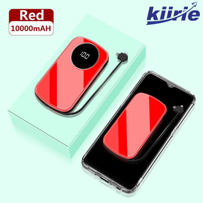 

Kiirie Portable 10000mAh Power Bank Dual USB Port with Universal Charging Cable For iPhoneSamsungXiaomiFast Charge Version