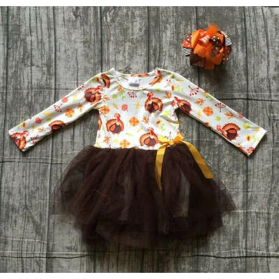 

UK Thanksgiving Newborn Baby Girls Dresses Long Sleeve Party Wedding Tulle Dress