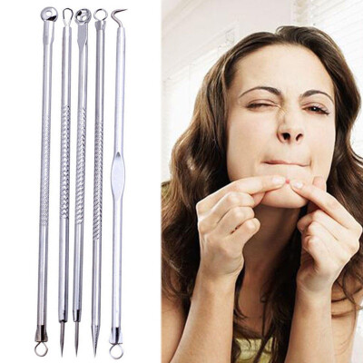 

Gobestart 5 Pcs Pimple Blemish Comedone Acne Extractor Remover Tool Set