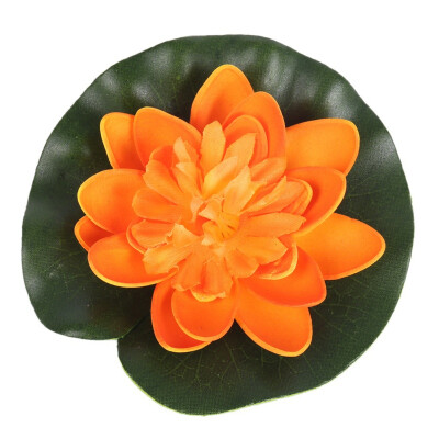 

5PCS Artificial Lotus Water Lily Floating Flowers with Leaves for Home Garden Pond Aquarium Wedding Holiday Party Garden Decor