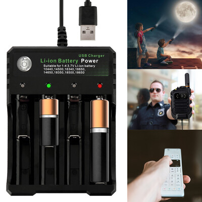 

37V 18650 Charger Li-ion battery USB independent charging portable 18350 16340 14500 battery charger
