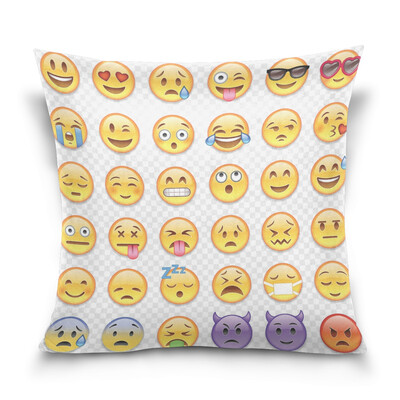 

ALAZA Throw Pillow Cover 16 X 16 inch Cushion Cover with Emoticon Printed Pillowcase