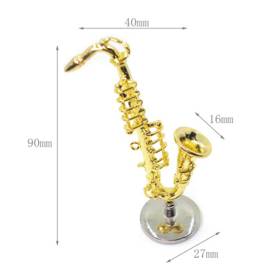 

YIWULAMiniature Saxophone 16 Mini Dollhouse Cute Doll House Mini Saxophone