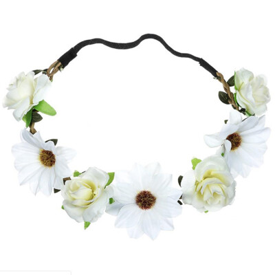 

Women Girl Flower Garland Headband Beauty Hair Accessories Flower Head wear New