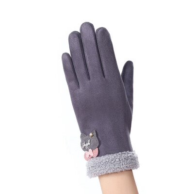 

New Fashion Winter Women Gloves Touch Screen Warm Thick Velvet Lady Full Finger Gloves