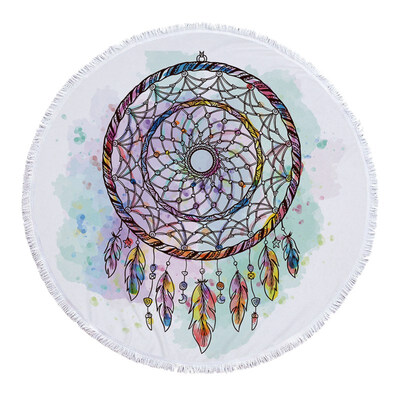 

Dream catcher round fringed beach towel yogaTapestry Beach Towel Sunblock Round Bikini Cover-Up Blanket Lotus Bohemian Yoga Mat