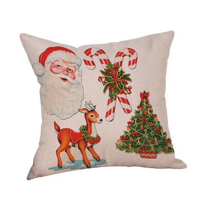 

JPGIF Cotton Linen Christmas Xmas Socks Pillow Case Throw Cushion Cover Home Decor
