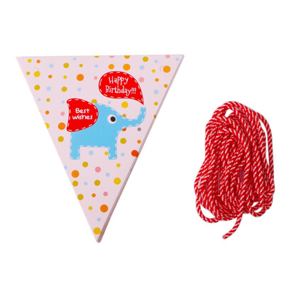 

Cute Cartoon Flag Household Paper Pull Flag Children DIY Birthday Party Decoration For Kindergarten