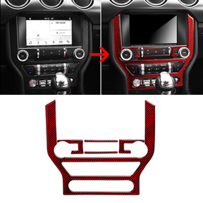 

5pc Car Carbon Fiber Center Console Decor Trim Cover For Ford Mustang 2015-2019