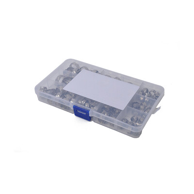 

100PCS 10 Type Single Ear Plus Stainless Steel Hydraulic Hose Crimp Pinch Fitting Tools&Plastic Box