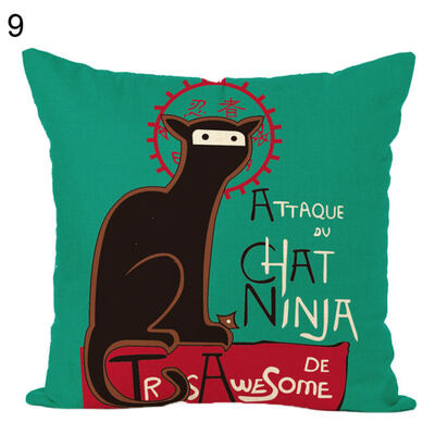 

Cute Cat Printed Soft Throw Pillow Case Cushion Cover Sofa Bed Car Home Decor