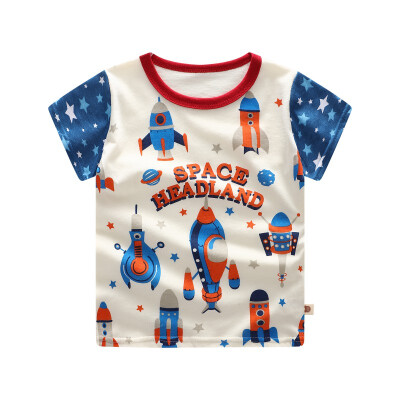 

Summer Toddler Kids Candy Color Tees Cartoon Cotton Baby Boys Girls T-shirts Short Sleeve Casual Clothing 0-5T