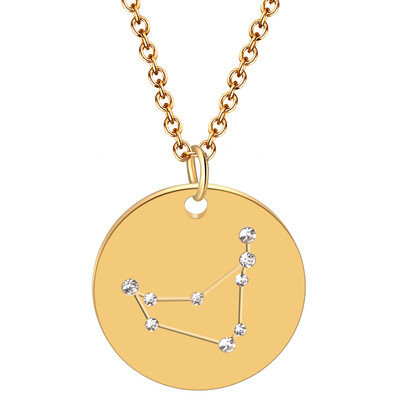 

Creative Tiny Rhinestones Collar Chain Necklace 12 Constellations Pendant Necklace