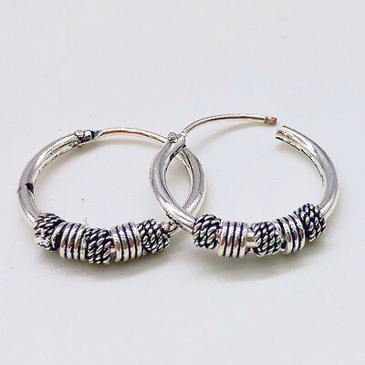 

European Vintage Silver Color Handmade Cool Small Hoop Earring