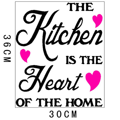 

Kitchen Heart of the Home PVC Wall Art Home Kitchen Decor DIY Black&Red