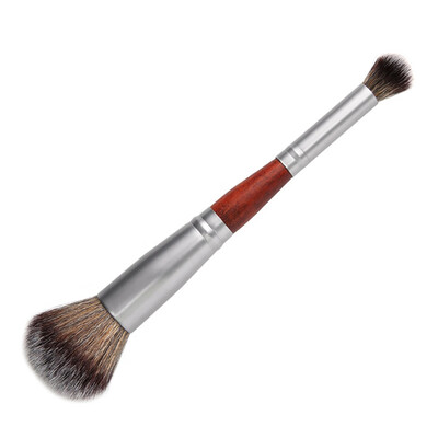

Hot Sale New Portable Double Head Dual Use Portable Wood Aluminum Handle Cosmetics Makeup Powder Blush Eyeshadow Brushes