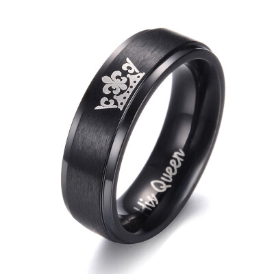 

Crown Couple Ring Her King&His Queen Stainless Steel Wedding Rings for Women Men Simple Ring