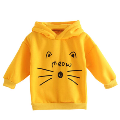 

Baby Girls Hoodies Sweatshirts Children Kids Baby Girl Pattern Cat Winter Autumn Pullovers Turtleneck Warm Outerwear 1-6Y