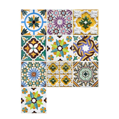

10 PcsSet Self Adhesive Tile Stickers Art Decals Removable Wall Sticker Kitchen Backsplash Bathroom Home Tidy Protection