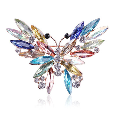 

New Arrival Women Fashion Rhinestone Cute Butterfly Pattern Brooch Pin Evening Wedding Party Jewelry Gift
