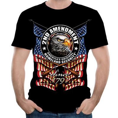 

Toponeto Men New Independence Skull 3D Printed T Shirt Plus Size -3XL Cool Printing