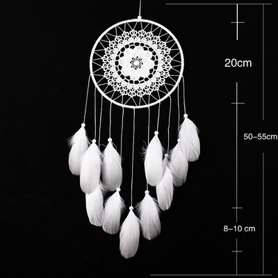 

Gobestart Handmade Lace Dream Catcher Feather Bead Hanging Decoration Ornament Gift Black