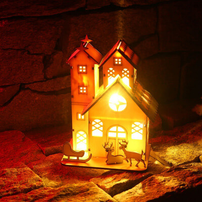 

Creative Wood House Shape LED Bulbs Wire String Lights Christmas Decoration Lights for Holiday Wedding Party Decor