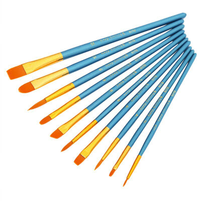 

10 Pcs Make Up Brush Nylon Hair Acrylic Watercolor Round Pointed Tip Artists Paint Brush Set Hot