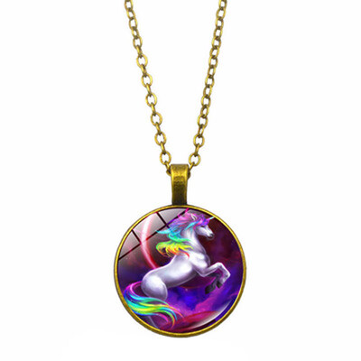

Tile Unicorn silver Cabochon Tibet silver chain Necklace Special Gift Practical Necklace