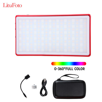 

LituFoto Mini Pocket RGB LED Video Light Panel Power Bank Function Camera Fill Light 3200K-5600K RA＞96 360 Colors 9 Common Light