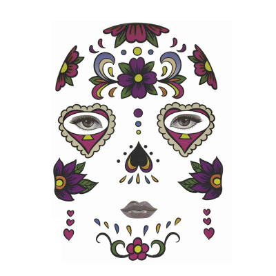 

〖Follure〗Halloween Temporary Face Art Waterproof Mask Sugar Skull Tattoo Beauty Sticker