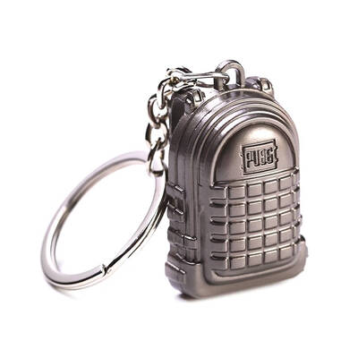 

Three-level Bag Model Keychain Survival Battles Gaming Pendant Metal Keyrings Key Holder Keyfob Handbag Decor