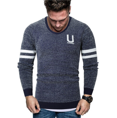 

Gobestart Men New Autumn Winter Splicing Casual Long Sleeve Knitting Sweaters Tops Blouse