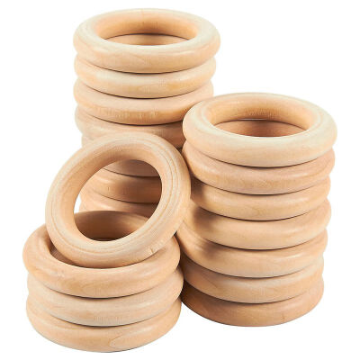 

Natural Wood Ring 20 Pack Unfinished Wood Rings for Ring Pendant DIY Connectors Jewelry Making Handbag Hanging Decoration