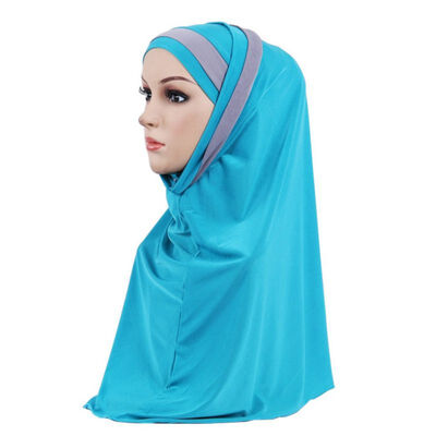 

Womens Muslim Headscarf Fashion Double Loop Slip On Scarf Pull Over Crepe Convenient Shawl Ladies Headscarf