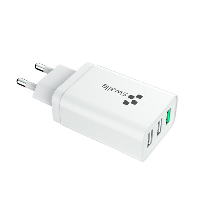 

Swalle QC30 24A dual-port portable travel charger with overcharge protection suitable for all mobile chargers of all mobile pho