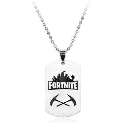 

Game Peripheral Accessories Fortnite Logo Printing Necklace Stainless Steel Pendant Necklaces Beads Chain Men Women Memento Jewelr