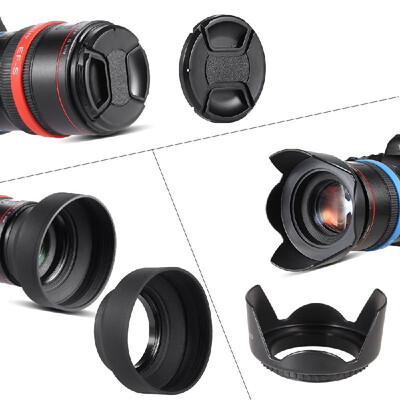 

Andoer 72mm Lens Filter Kit UVCPLFLDNDND2 ND4 ND8 with Carry Pouch Lens Cap Lens Cap Holder Tulip & Rubber Lens Hoods