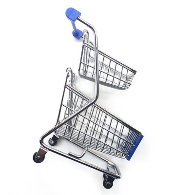 

〖Follure〗MINI Double Layer Shopping Cart Kids Toy Desktop Shelves Puff Storage Rack