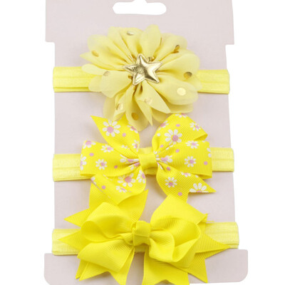 

3pcsset Baby Girl Accessories Green Flower Headband Korean Style Bow knot Party Princess Dress Decoration High Quality